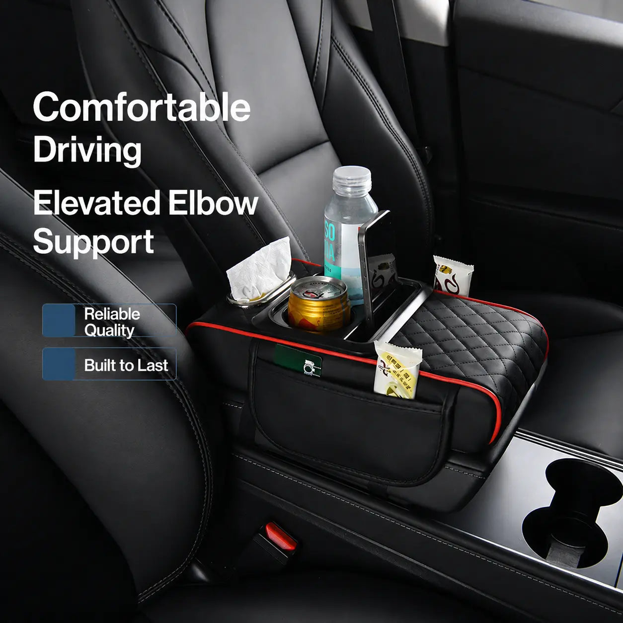 SolidSoul Smart Console Armrest Organizer with Storage Cup Holder & Phone Slot