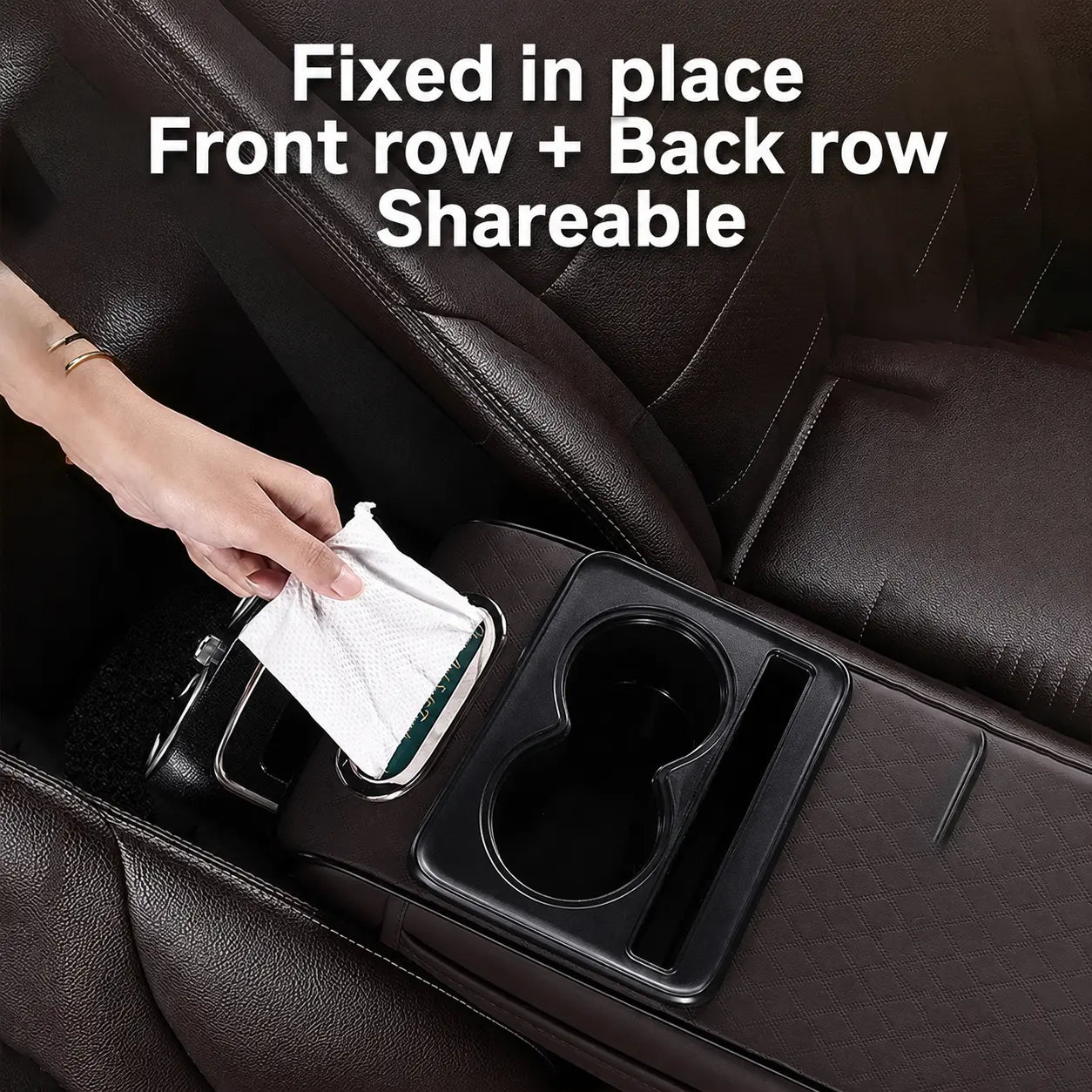 SolidSoul Smart Console Armrest Organizer with Storage Cup Holder & Phone Slot