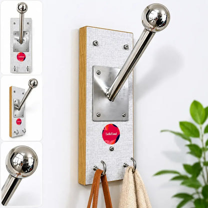 Wooden Helmet Stand Wall Mount with Hooks –  Bike Helmet Holder