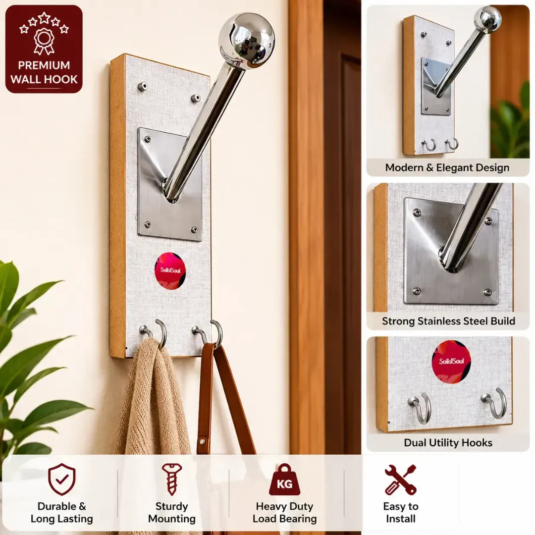 Wooden Helmet Stand Wall Mount with Hooks –  Bike Helmet Holder
