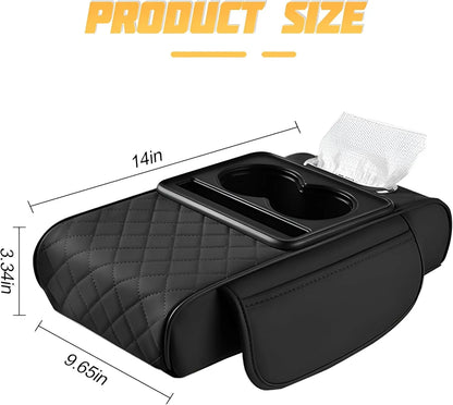 SolidSoul Smart Console Armrest Organizer with Storage Cup Holder & Phone Slot